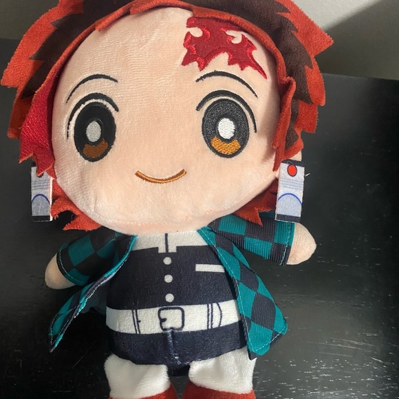 Toys Damon Slayer Tanjiro Plushie Orange/green (25)cm - Picture 3 of 10